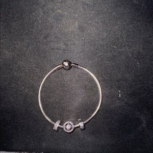 Pandora Silver Bracelet with Crystal Charms